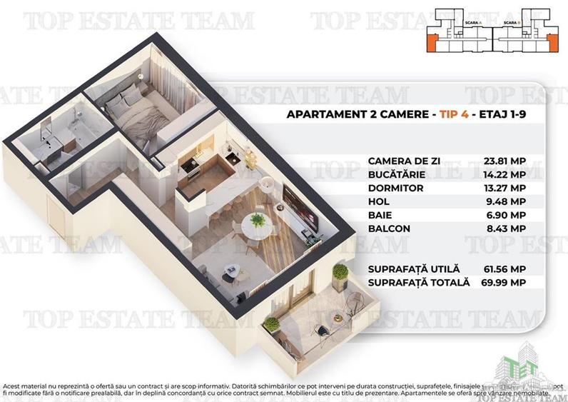 Apartament cu 2 camere decomandat în Centura Vest