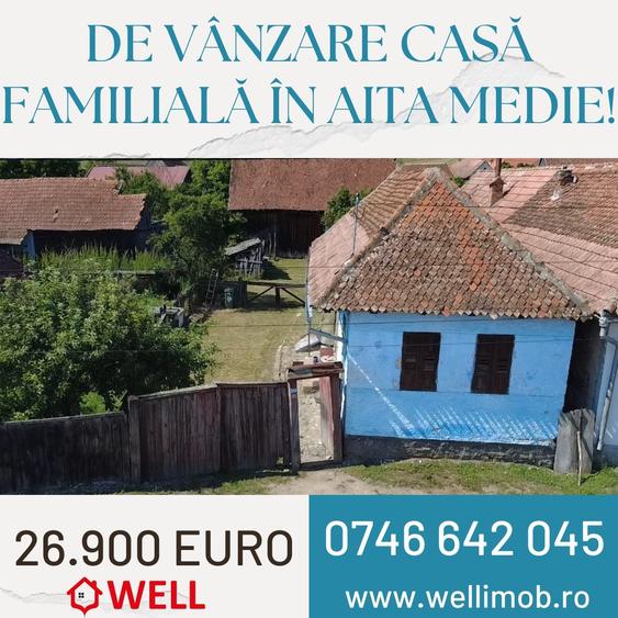 Casă cu 2 camere cu Teren 713 Mp în Aita Medie