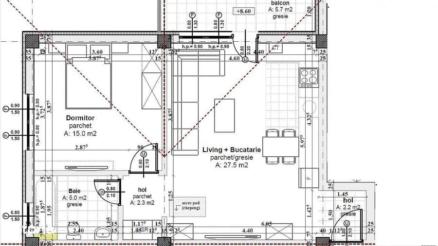 Apartament cu 3 camere în Central
