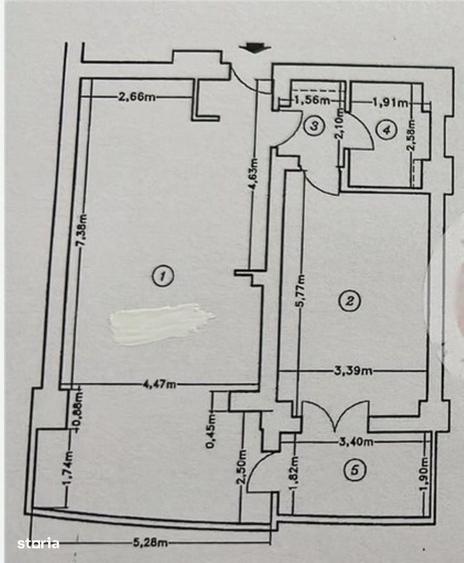 Apartament cu 2 camere în Plevnei