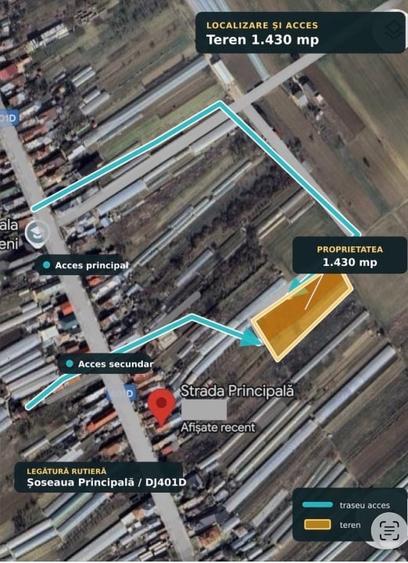 Teren Construcții intravilan de 1430 mp, în Copăceni