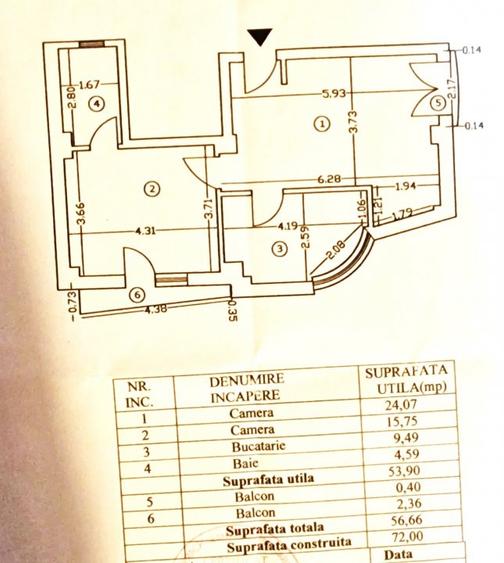 Apartament 2 camere  Domenii-Turda, bloc 2015, etaj 2 din 4 - 19