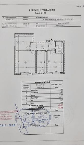 Apartament cu 3 camere decomandat în Central