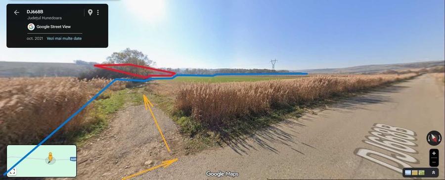 Vand - Schimb teren extravilan intre Simeria si Orastie (20 km Deva ) posibil Apa/Canalizare 67m x 310m, la Jeledinti ( Martinesti ) - 6