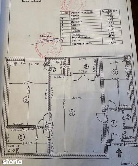 Apartament cu 2 camere, mobilat în Romană