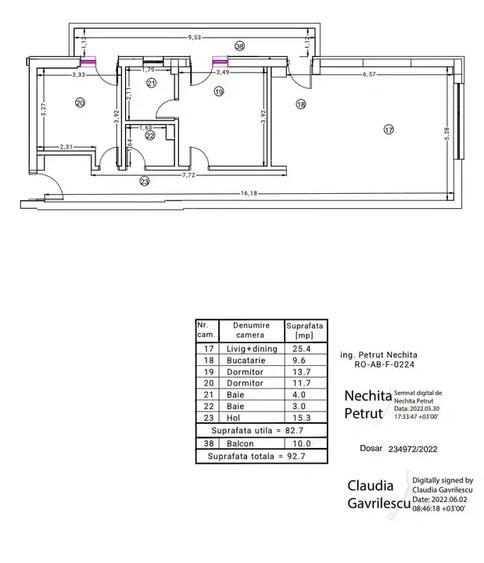 Apartament cu 3 camere decomandat, mobilat în Nord