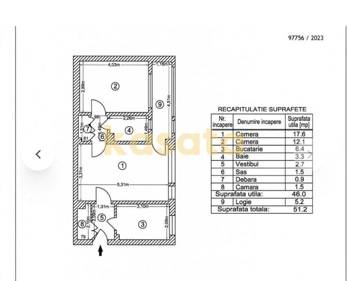 Apartament cu 2 camere semidecomandat în Vatra Luminoasă