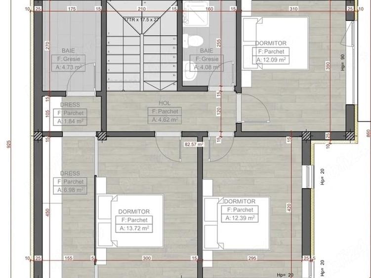 Casă individuală cu 4 camere cu Teren 243 Mp în Exterior Vest