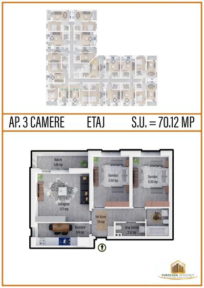 Apartament cu 3 camere decomandat în Militari — fotografia 1