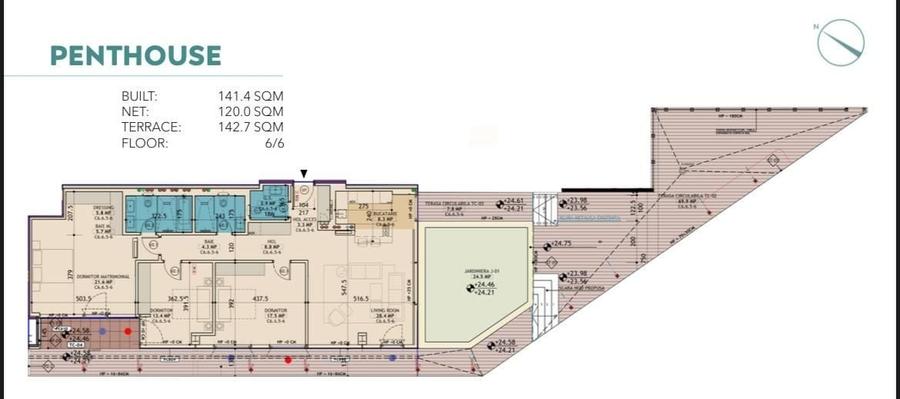 Penthouse cu 4 camere semidecomandat în Nord-Vest