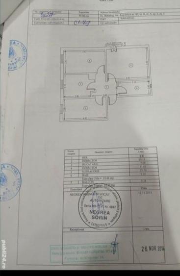 Apartament cu 3 camere decomandat în Central
