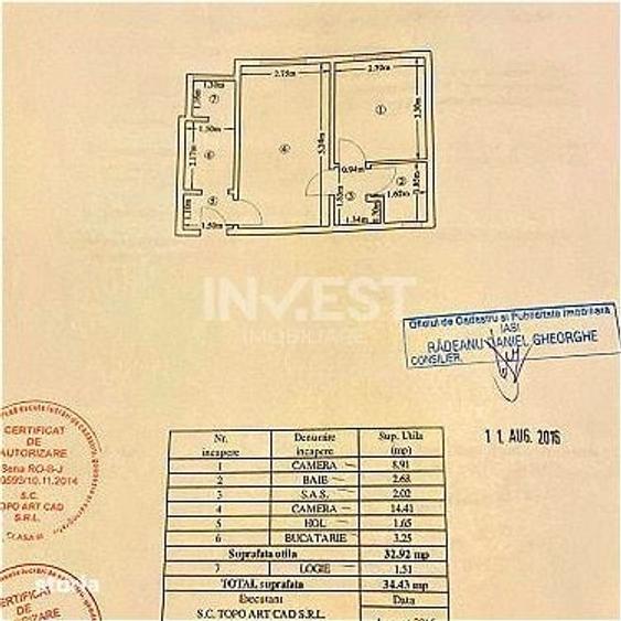 Apartament cu 2 camere semidecomandat în Podu Roș