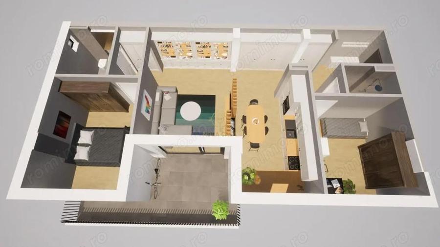 Apartament cu 3 camere decomandat în Central