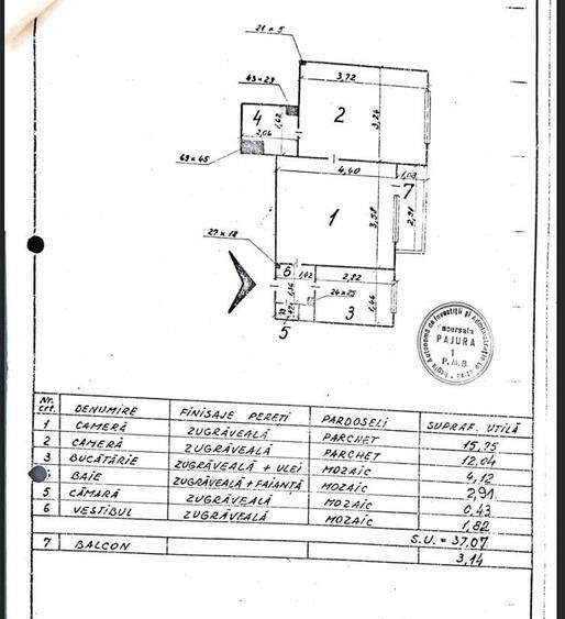 Apartament cu 2 camere semidecomandat în Arcul de Triumf