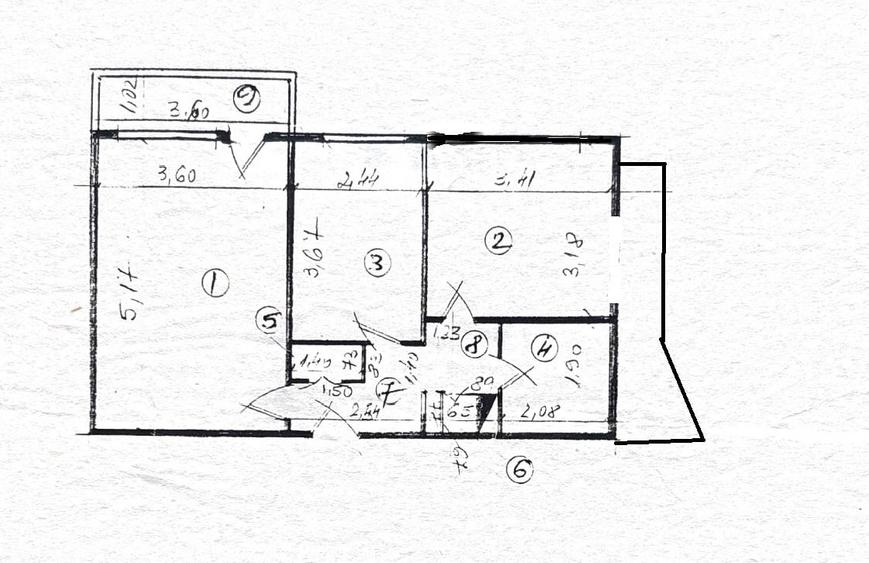 Apartament cu 2 camere decomandat în Crângași