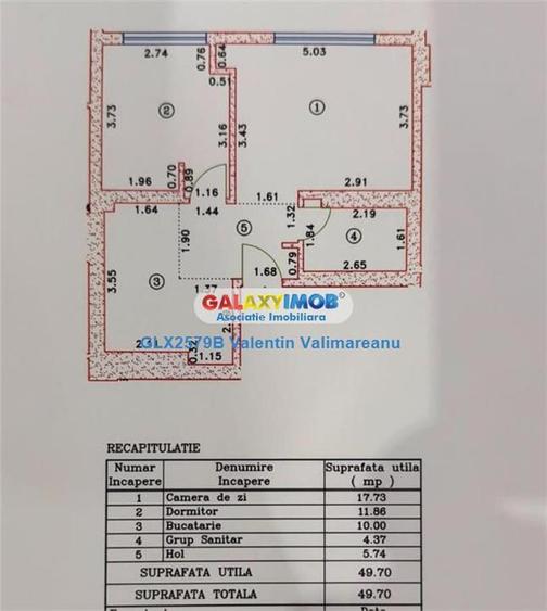 Apartament cu 2 camere decomandat, mobilat în Nord