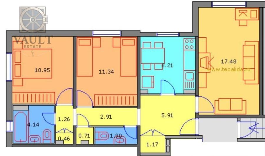 Apartament cu 3 camere decomandat, mobilat în Apărătorii Patriei