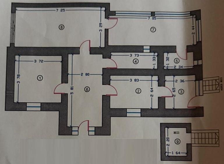 Casă individuală cu 4 camere cu Canalizare în Brătianu
