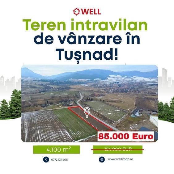 Teren de 4100 mp, în Tușnad