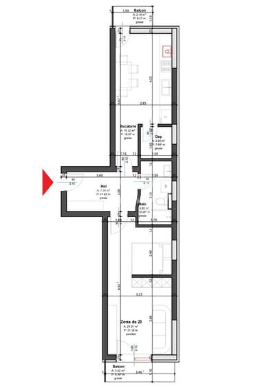 Garsonieră decomandată în Banat