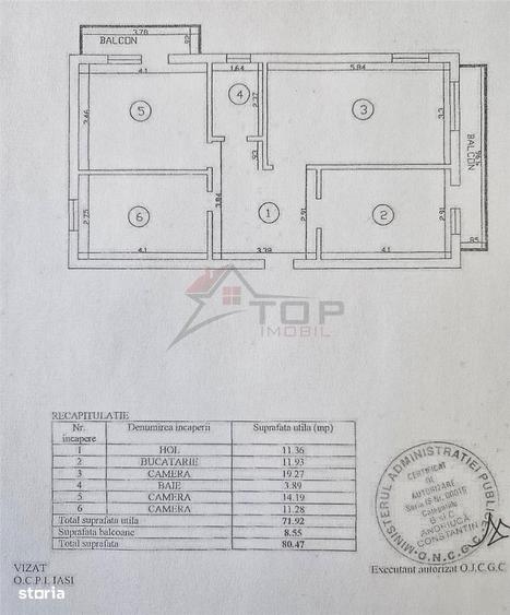 Apartament cu 3 camere decomandat în Central