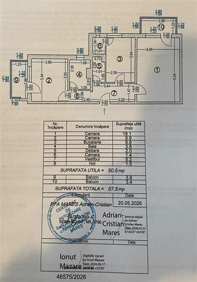 Apartament cu 2 camere decomandat în Văcăresti