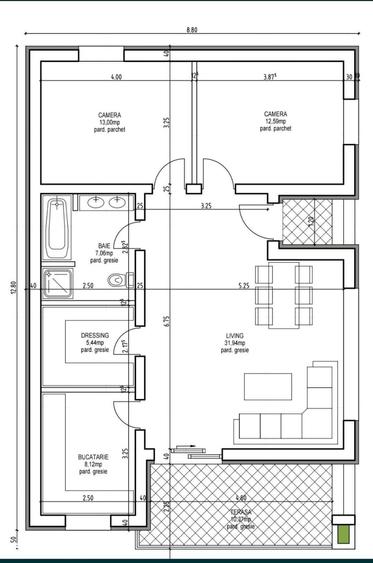 Casă cu 3 camere decomandat cu Teren 275 Mp în Vladimirescu
