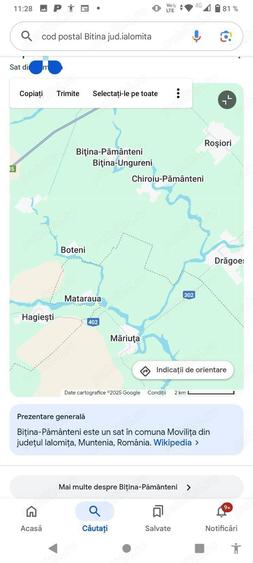 Teren de 2500 mp, în Bițina-Pământeni