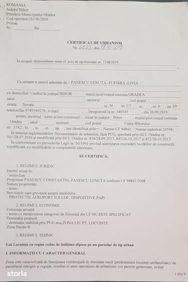 Teren de 600 mp, în Oncea