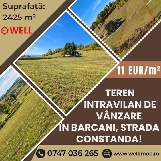 Teren intravilan de 2425 mp, în Barcani