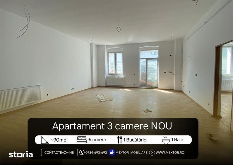 Apartament cu 3 camere semidecomandat în Central