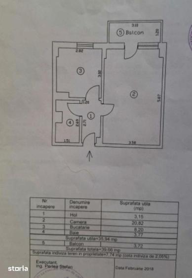 Garsonieră decomandată în Independenței