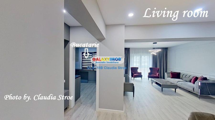 Apartament cu 3 camere semidecomandat, mobilat în Pipera