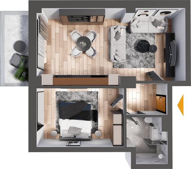 Apartament cu 2 camere în Cug