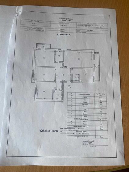 Apartament cu 4 camere decomandat în Lunca Cetățuii