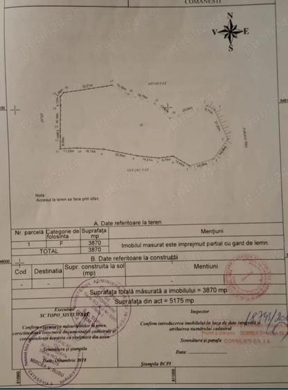 Teren de 3870 mp, în Coman