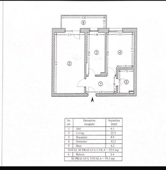 Apartament cu 2 camere decomandat, mobilat în Central