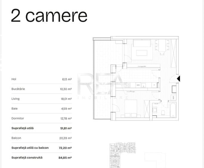 2 Camere 72 mp totali PRIMA Astera - nZEB Bd GHencea
