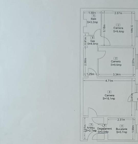 Apartament cu 3 camere în Mănăștur
