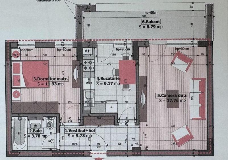 Apartament cu 2 camere decomandat în Runcu