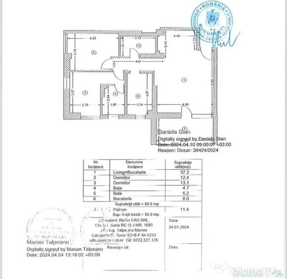 Apartament cu 3 camere decomandat în Sisești