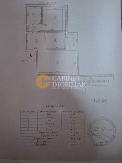 Apartament cu 2 camere decomandat, mobilat în Dacia