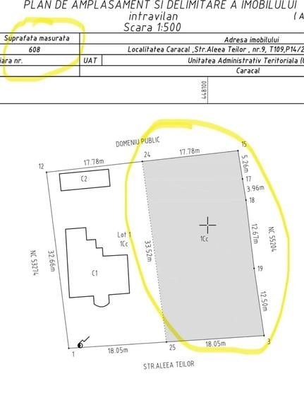 Casă cu 3 camere cu Teren 608 Mp în Central