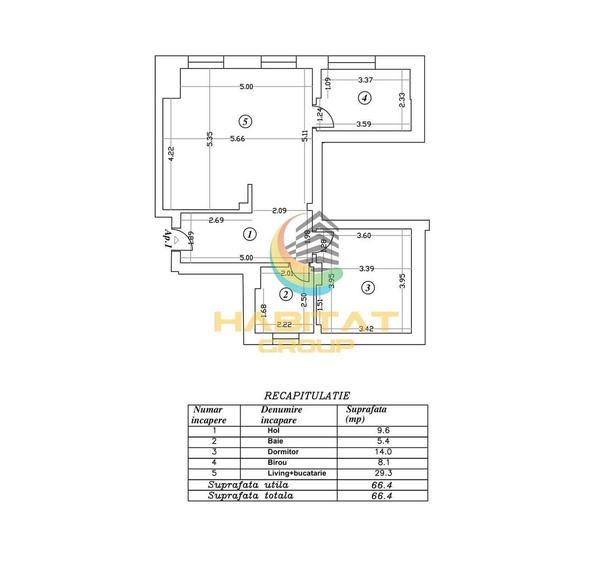 Apartament cu 3 camere în Central