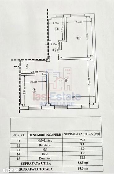 Apartament cu 3 camere în Tomești