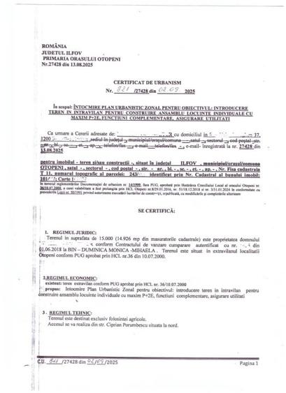Vanzari Terenuri  Otopeni -Ciprian Porumbescu - 3