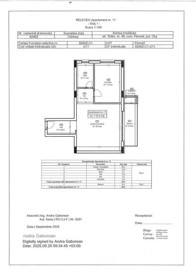 Apartament cu 2 camere semidecomandat în Florești