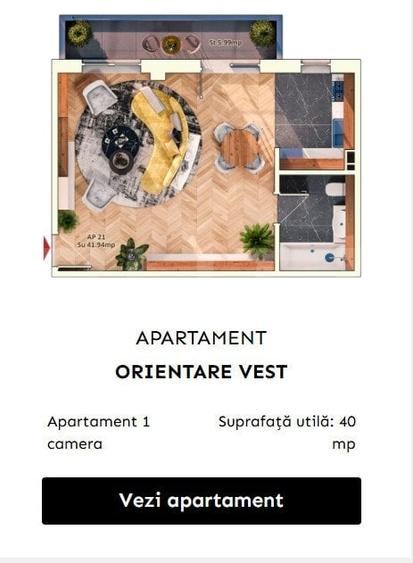 Apartament 1 camera, 37 mp, balcon, parcare subterana - 5