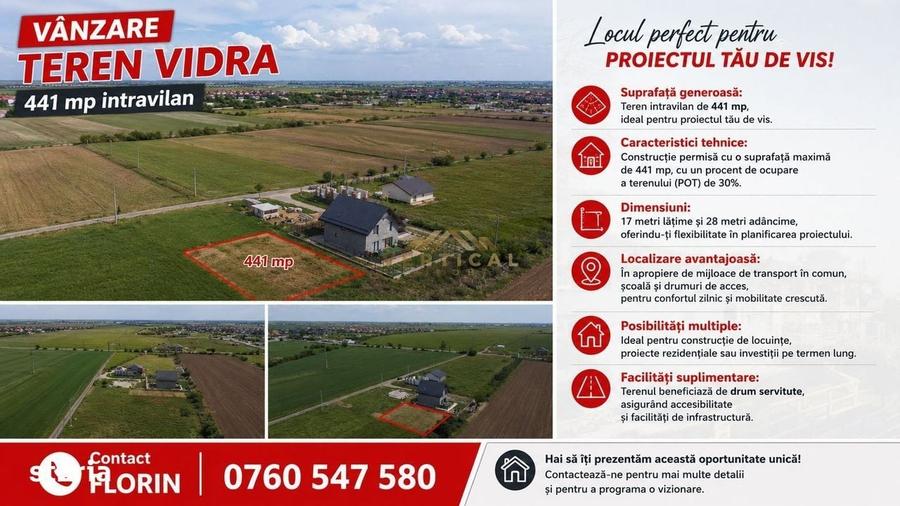 Teren intravilan 441 mp de vanzare Vidra | Zona in plina dezvoltare - 3