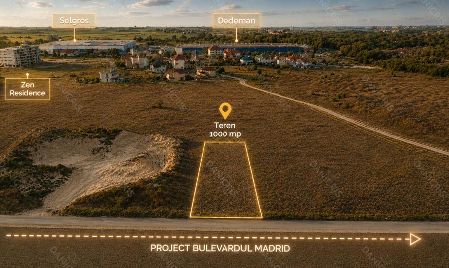 Teren Construcții intravilan de 1014 mp, în Tomis Plus